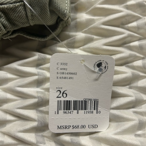 Free People Maggie Mid Rise Shorts ARMY NWT SIZE 26 - Picture 5 of 10